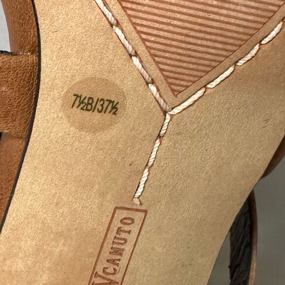 Vince Camuto BrownโStrappy Heels with Gold Accents | 7.5 | (1517) - Picture 13 of 13